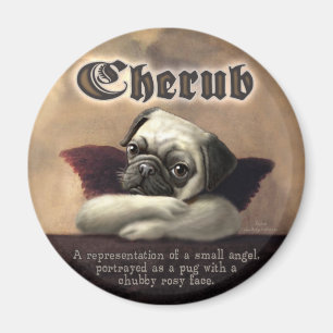 Imán Artículos de regalo de Angelic Pug Cherub