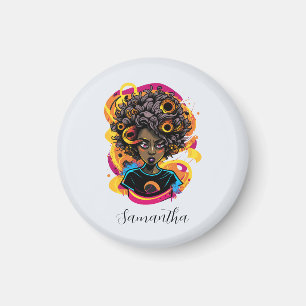 Imán Artista Afro Woman
