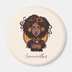 Imán Artista Afro Woman