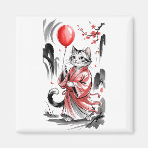 Imán Artista de globos de arte de gato de Cny cumpleaño