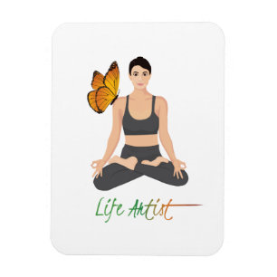 Imán Artista de la vida de yoga Eslogan Chica Loto Mari