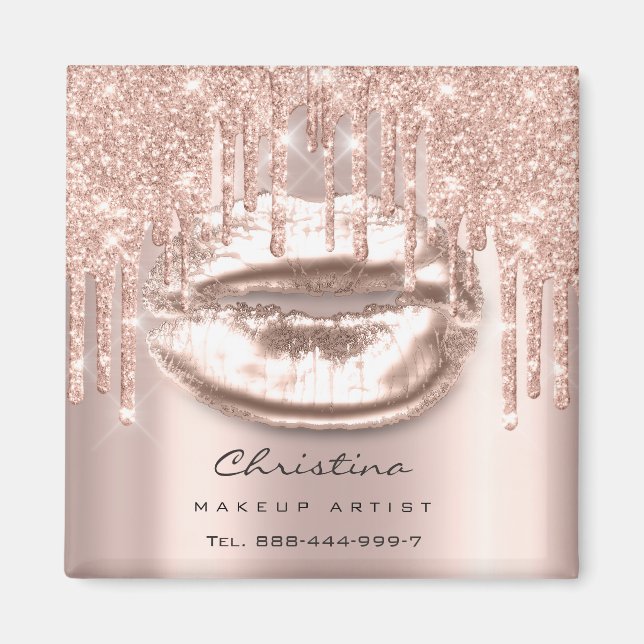 Imán Artista de maquillaje de los labios de besos Purpu (Frente)