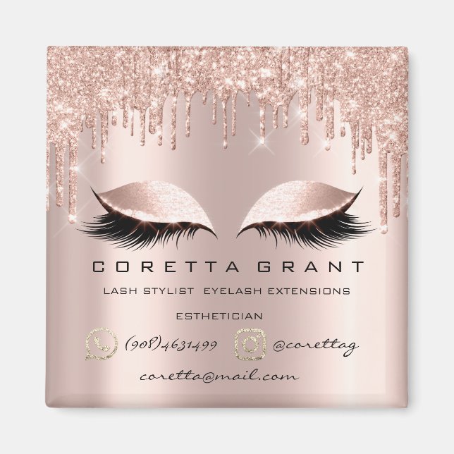 Imán Artista de maquillaje latigazos Extensión Rosa Dri (Frente)