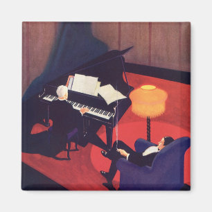 Imán Artista de piano de salón de música Art Déco vinta