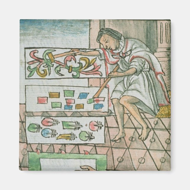 Imán Artista de plumas aztecas (Frente)