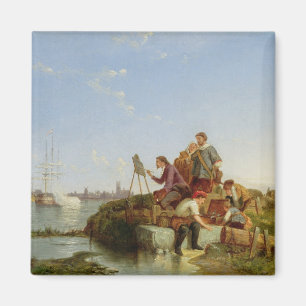 Imán Artista en su caballete y envío más allá, 1894