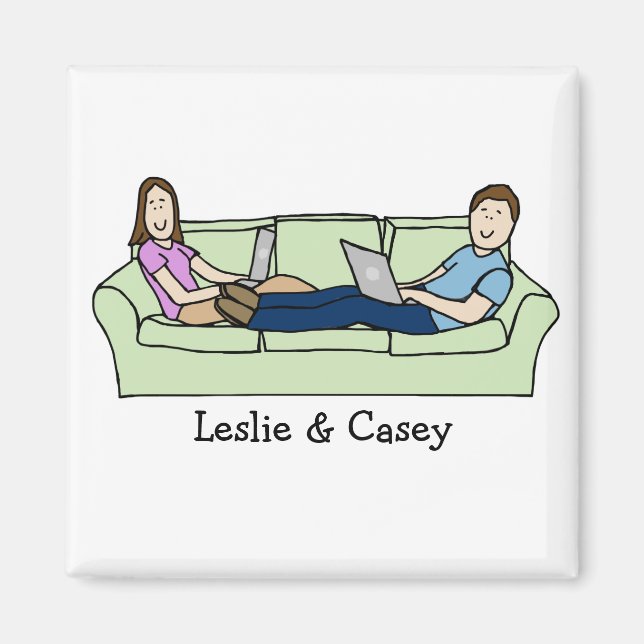 Imán Artista pareja - personalizado personalizado (Frente)