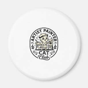 Imán Artista Pintor Gato Gato Divertido Gráfico - Artis