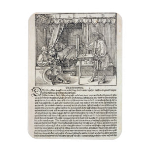 Imán Artista que usa la máquina del dibujo de Durer
