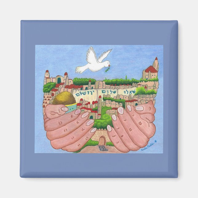 imán artístico de Jerusalén (Frente)