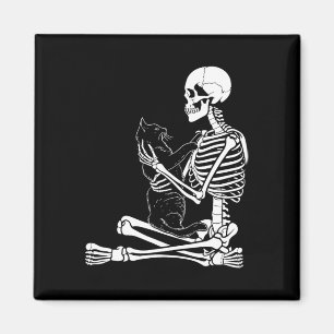 Imán Arts Kitty Skeleton Halloween Disstull Skull Y Ca