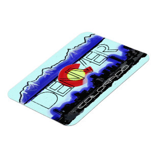 Imán artsy de la bandera del estado del horizonte