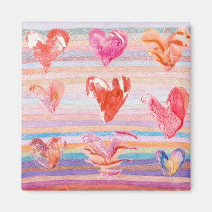 Imán artsy de los corazones
