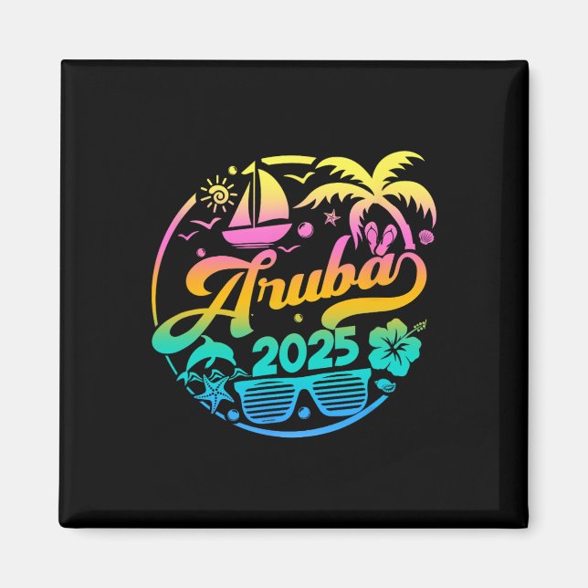 Imán Aruba 2025 Family Vacation Beach Matching Group (Frente)