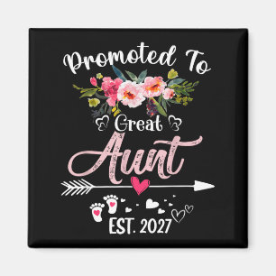 Imán Ascendida a Tía Abuela Est 2027 Divertida Floral P