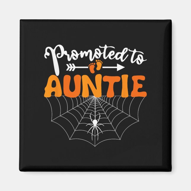 Imán Ascendida a Tía Anuncio de Embarazo de Halloween (Frente)