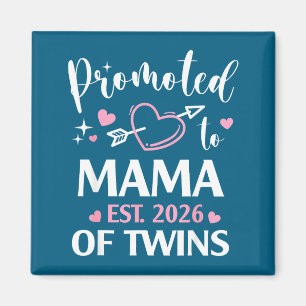 Imán Ascendido a mamá de gemelos est 2026 corazón con f