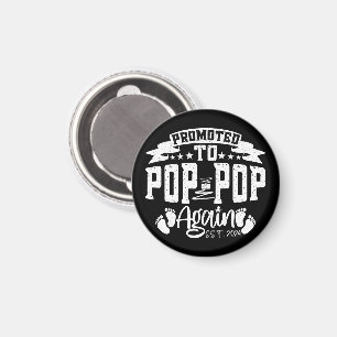 Imán Ascendido a Pop Pop de Nuevo Est 2024 Divertido Ab
