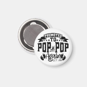 Imán Ascendido a Pop Pop de nuevo Est 2025 Divertido Ab