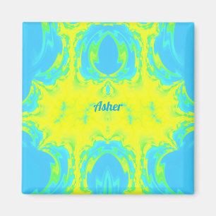Imán ASHER ~ Azul y amarillo ~