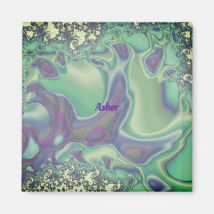 Imán ASHER ~ Patrón Pastel suave ~ Personalizado