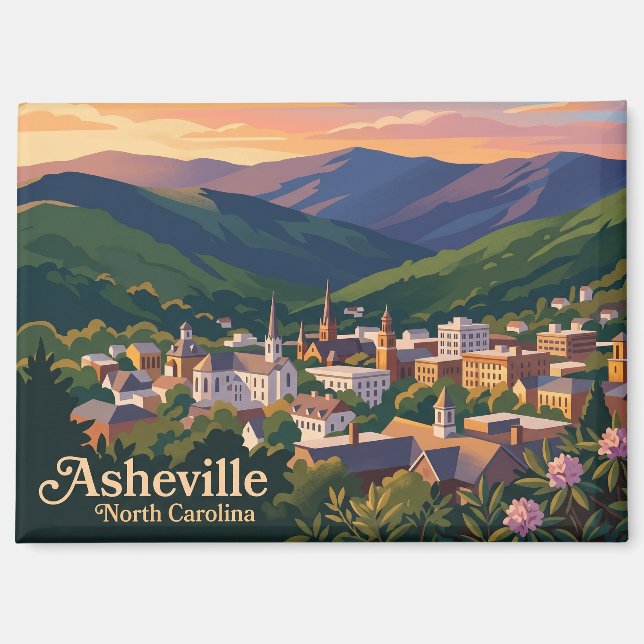Imán Asheville Carolina del Norte (Anverso)
