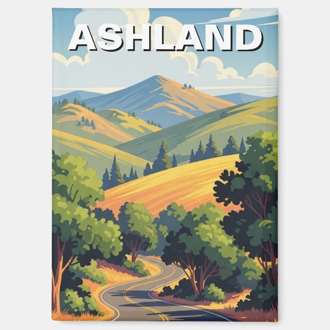 Imán Ashland Oregon Travel Postcard (Anverso)