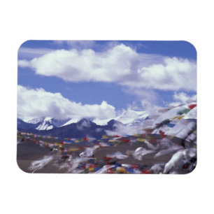 Imán Asia, China, Tibet, paso de Tangla. Banderas de or