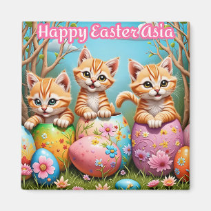 Imán ASIA ~ Gatitos en tres Huevos Dulces ~