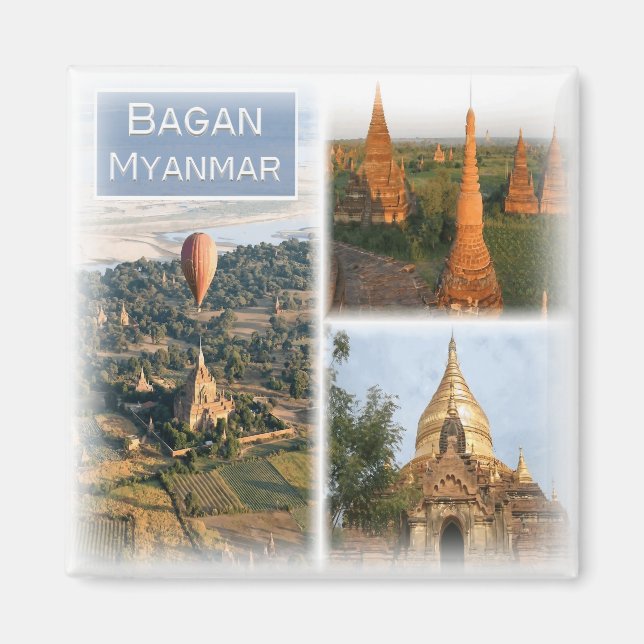 Imán Asia, Myanmar, Bagan, Pagoda, nevera (Frente)