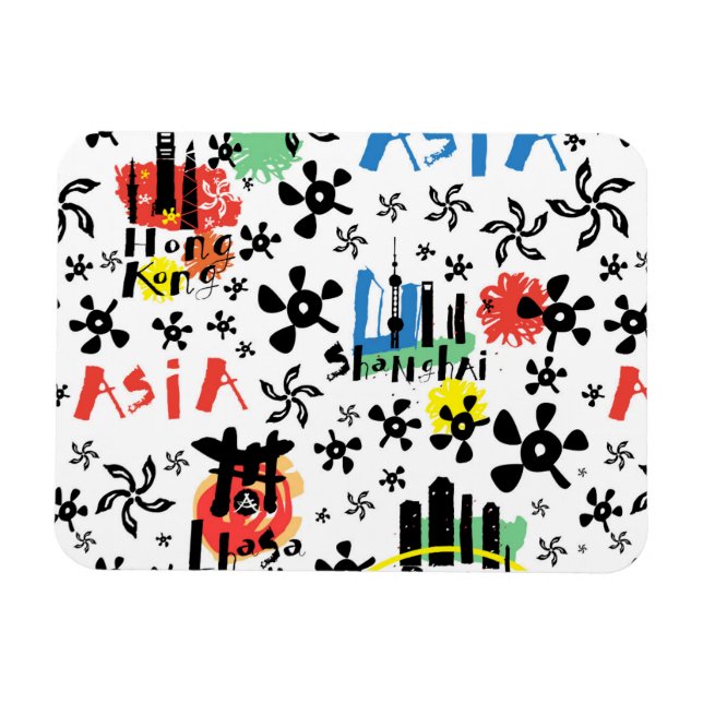 Imán Asia | Patrón de símbolos (Horizontal)