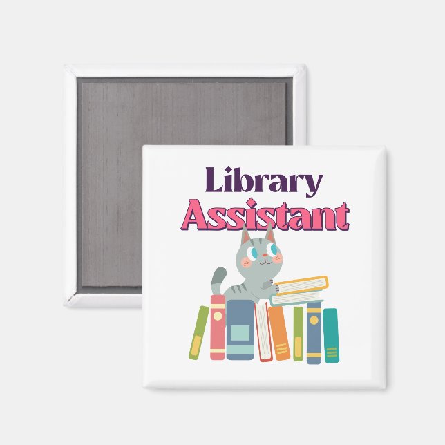 Imán Asistente de biblioteca (Anverso/Reverso)