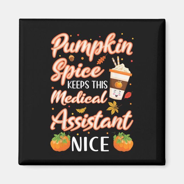Imán Asistente médico Calabaza Spice Latte Otoño Otoño (Frente)