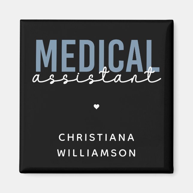 Imán Asistente Médico Personalizado MA | Asistente Clín (Frente)