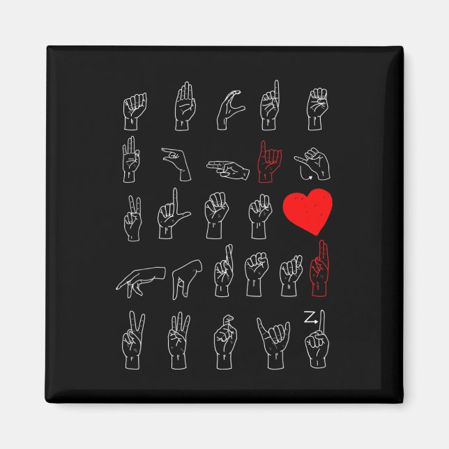 Imán ASL Alphabet Teacher American Sing Language ASL Ch (Frente)