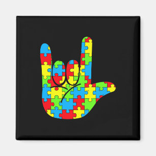 Imán ASL Amo Rótulo Lenguaje Autismo Conciencia