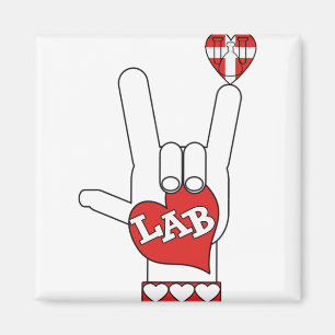 Imán ASL I Love YOU Rótulo LAB (LABORATORIO)