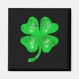 Imán ASL Love Rótulo Language St Patrick's Day Deaf Awa