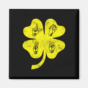 Imán ASL Love Rótulo Language St Patrick's Day Deaf Awa