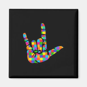 Imán ASL Rótulo de amor Lenguaje de autismo Ayuda para 