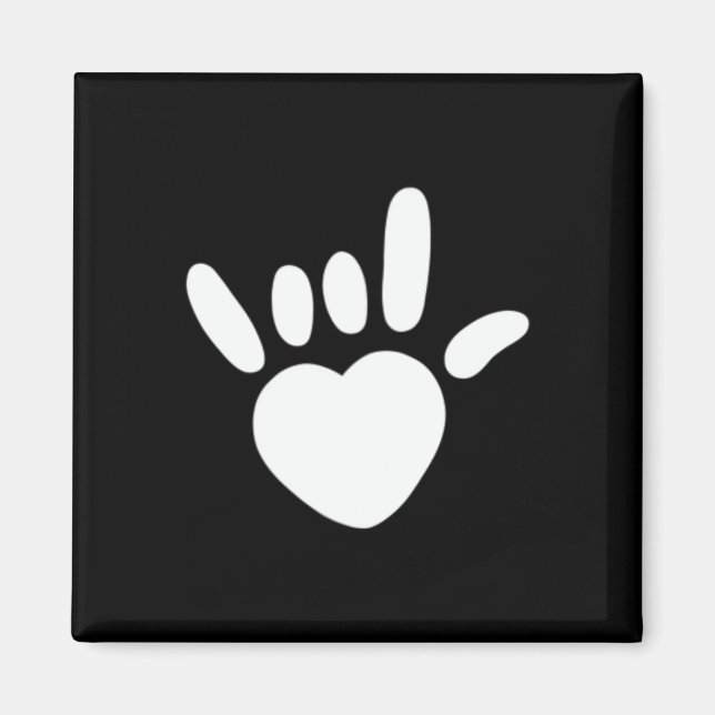 Imán ASL Rótulo de Amor Lenguaje de Rótulo Americano Av (Frente)