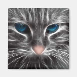 Imán Asombrosa cara de gato de ojos azules