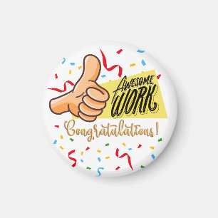 Imán asombrosas felicitaciones por el trabajo