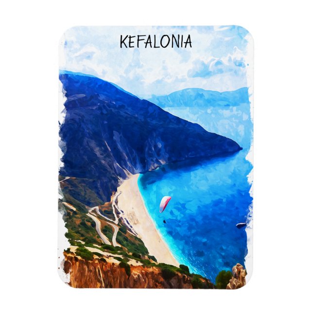 Imán Asombroso arte acuático de Kefalonia Grecia (Vertical)