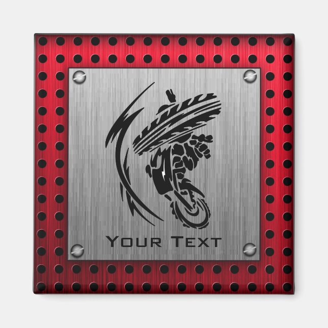 Imán Aspecto metalizado cepillado Bicicleta sucia (Frente)