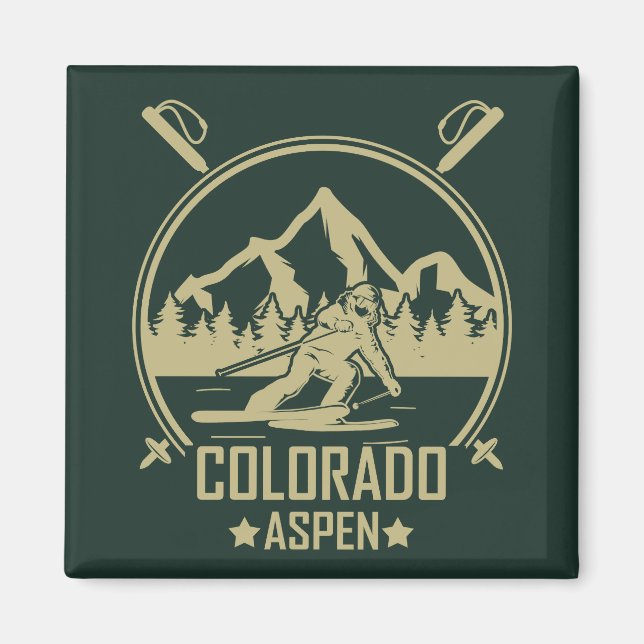 Imán Aspen Colorado Ski (Frente)