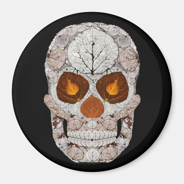 Imán Aspen Leaf Skull 11 (Frente)
