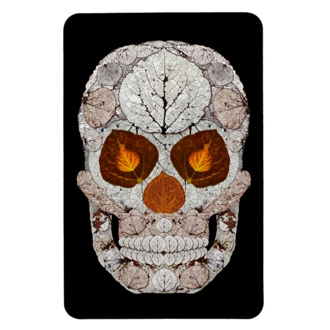 Imán Aspen Leaf Skull 11 (Vertical)