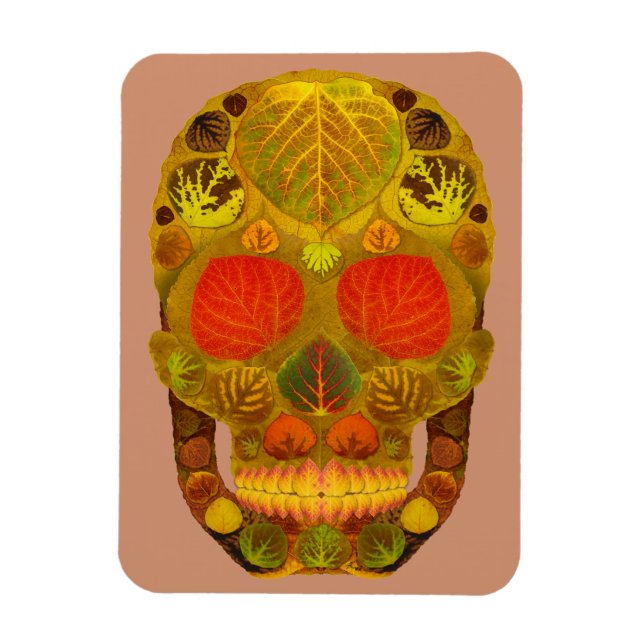 Imán Aspen Leaf Skull 12 (Vertical)