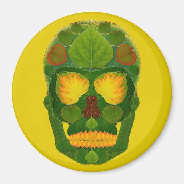 Imán Aspen Leaf Skull 9 (Frente)